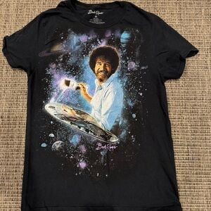 Black Bob Ross Cosmic Art Short Sleeve Tee